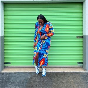 Colorful Long Sleeve Women's Dress